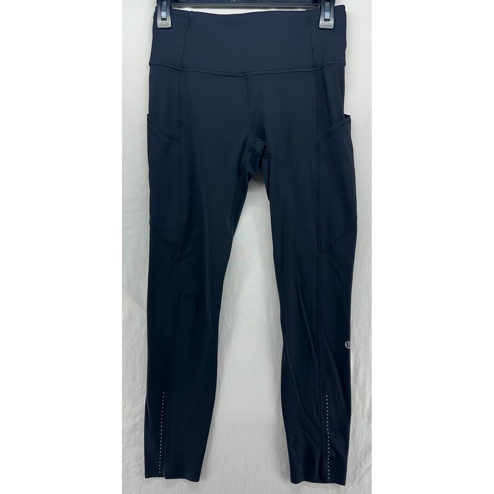 Lululemon Fast & Free 7/8 Tight Black Running Leggings Womens 6